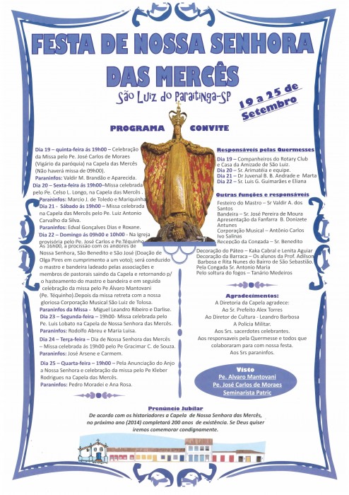 Festa das Merces 19 a 25 setembro