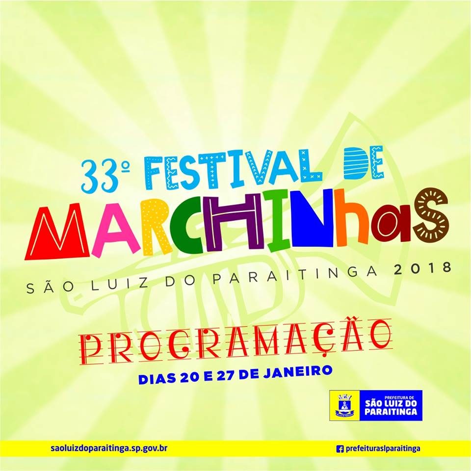 33º Festival de Marchinhas 2018 - Programação e Decreto nº 03/2018