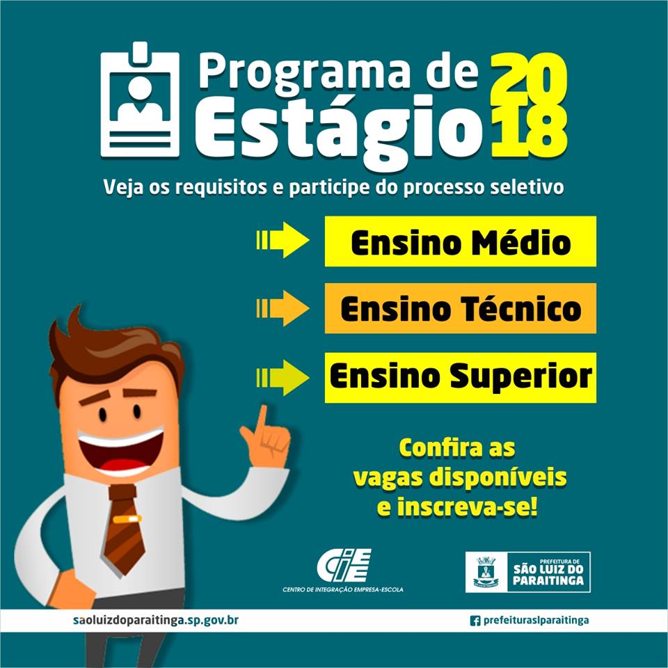 Inscrições para Programa de Estágio CIEE - 2018